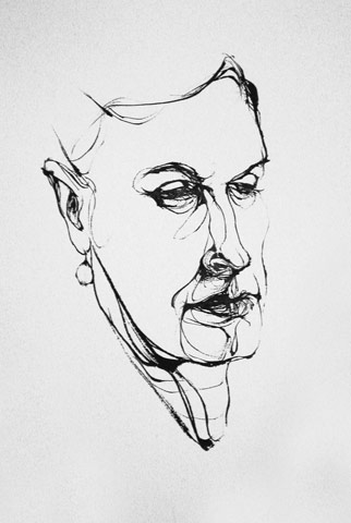 drawing titled Laura and hair clip