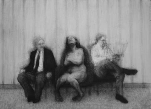 drawing titled Three Chairs